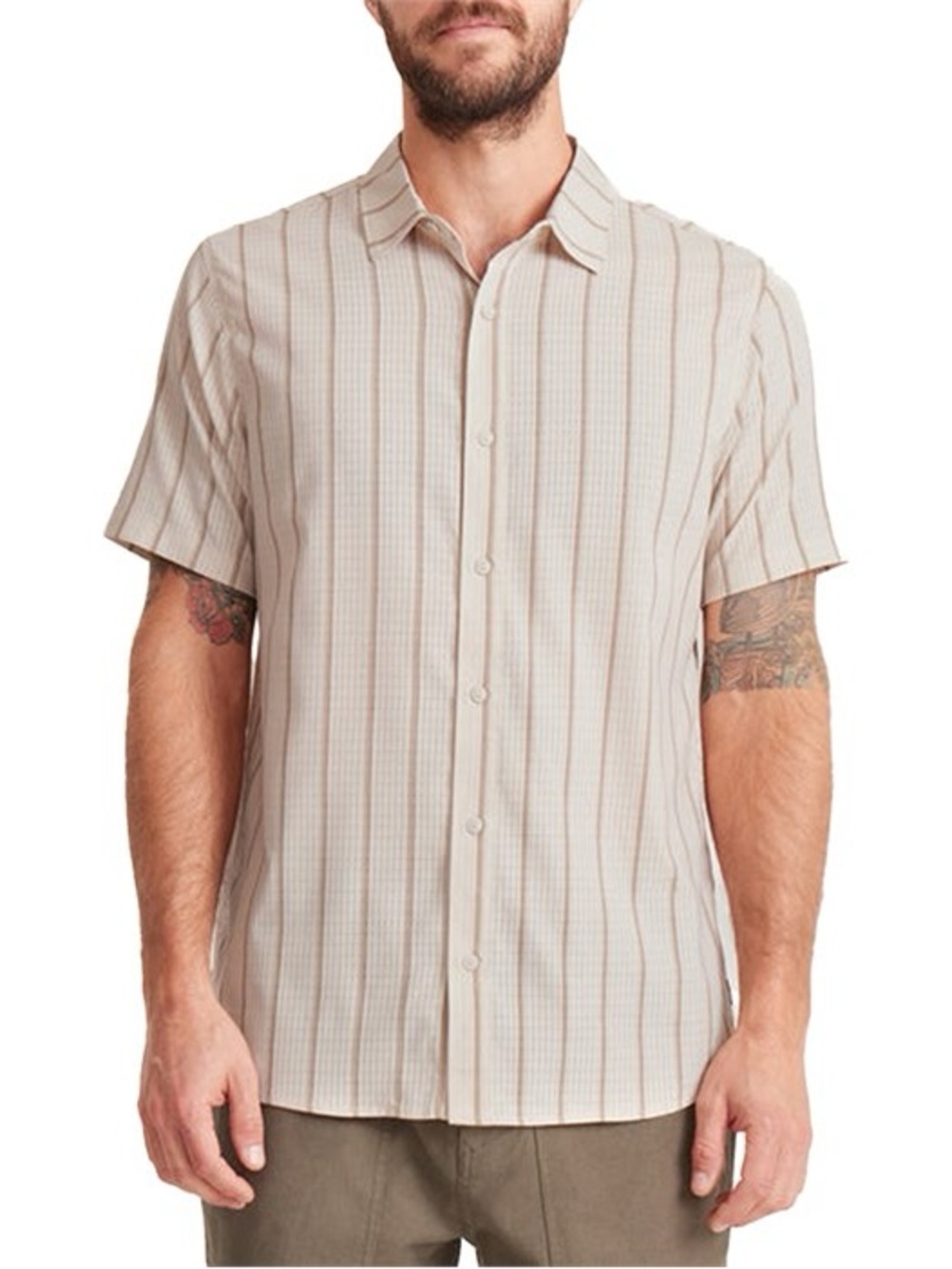Roark Bless Up Shirt—Bone Stripe